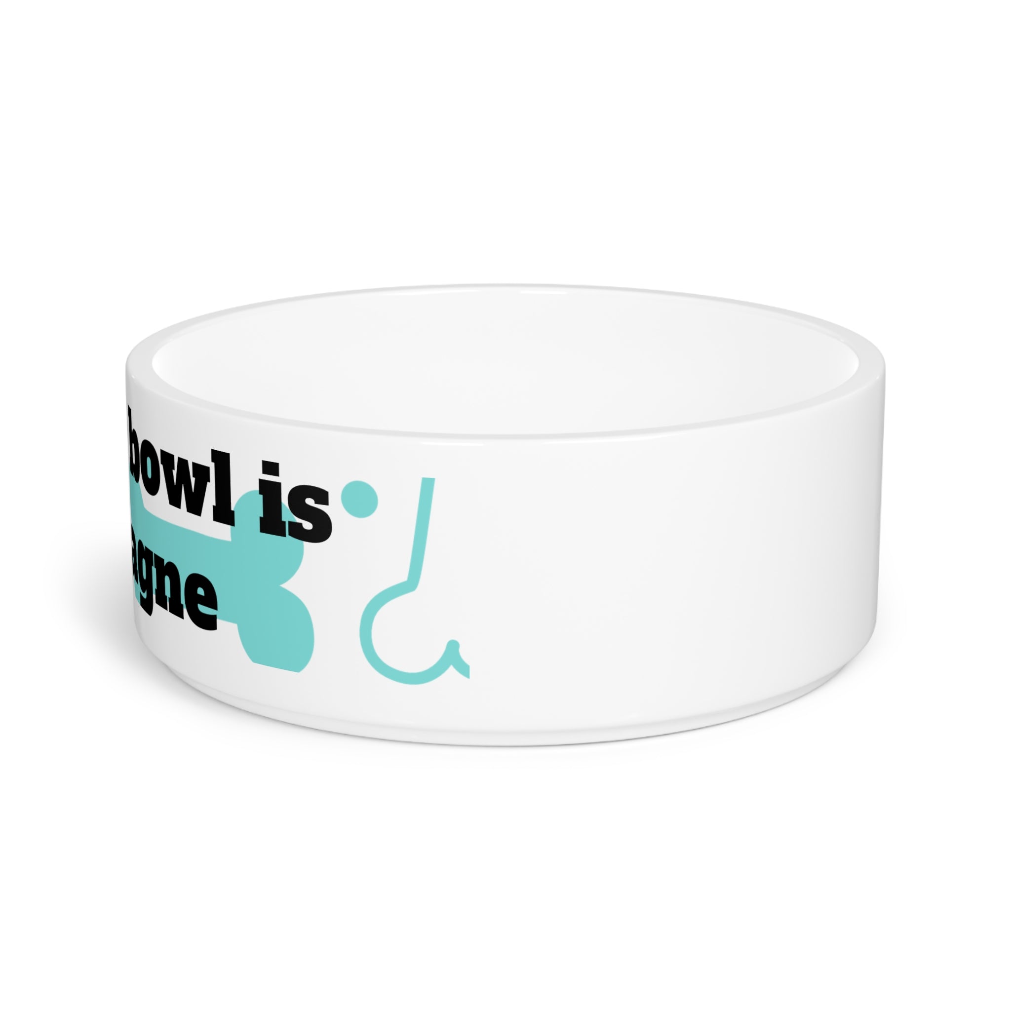 "My other bowl is champagne" pet bowl