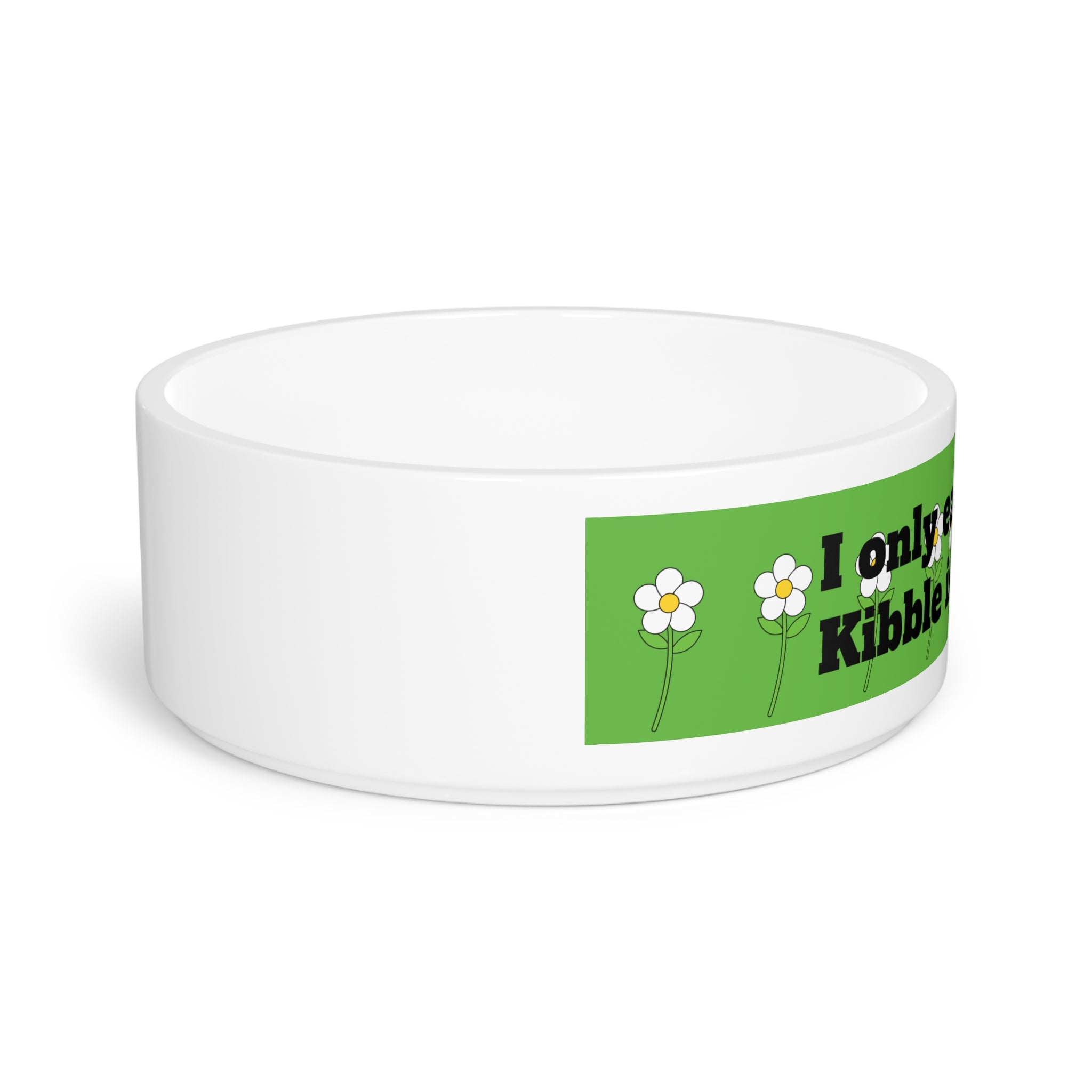 "I only eat organic. kibble is a scam" pet bowl